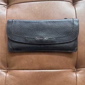 Coach black leather wallet